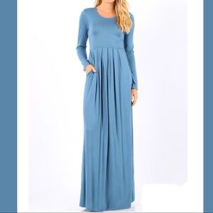 Maxi long sleeve round neck dress (S)